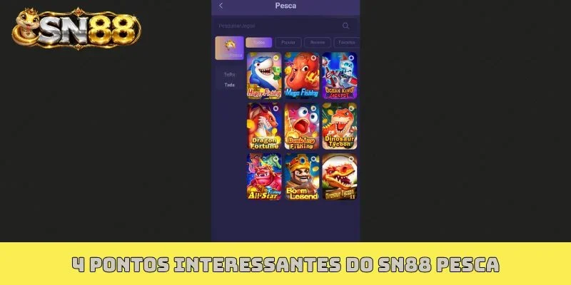4 pontos interessantes do SN88 Pesca