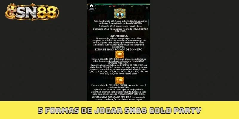 5 formas de jogar SN88 Gold Party