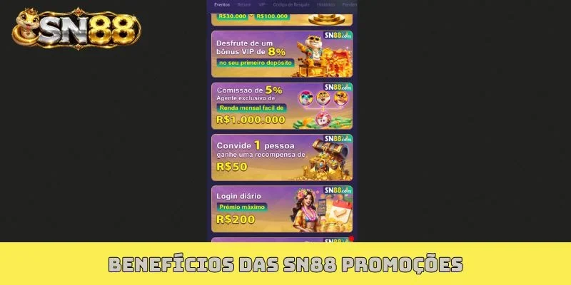 Benefícios das SN88 promoções