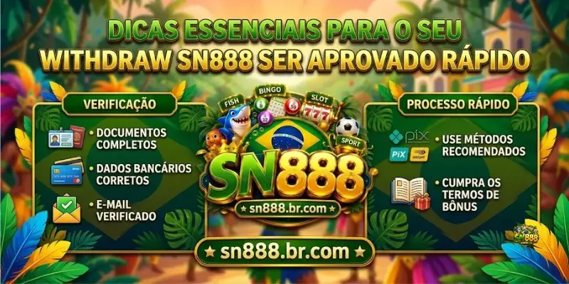 Withdrawal Sn888 Dicas essenciais para o seu Withdrawal Sn888 ser aprovado rápido